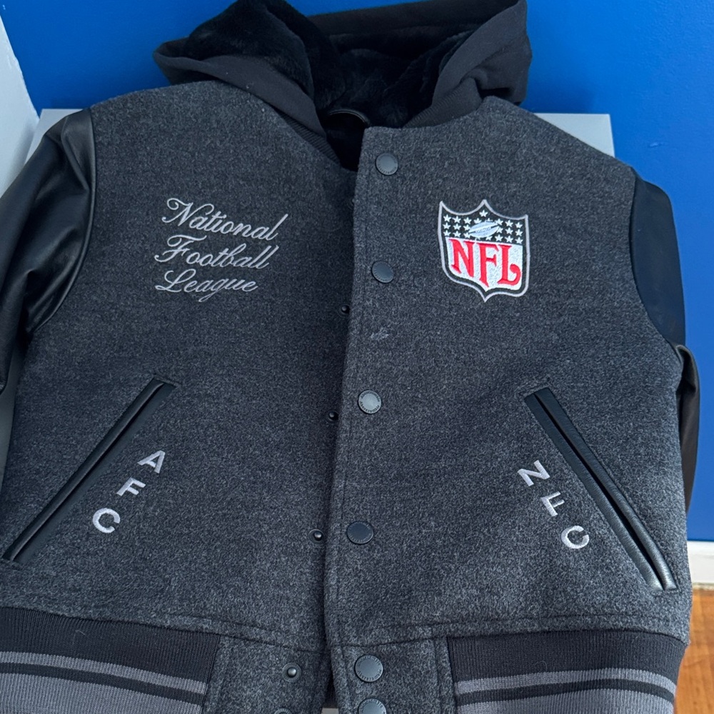 NFL Black and Gray Fleece-Lined Jacket